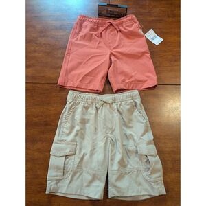 Weatherproof Vintage Boys 2 Pair Shorts Set Khaki Red Size 4T WK515SH152 NEW